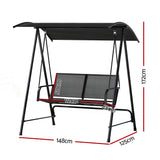 NNEDSZ Outdoor Swing Chair Garden Bench Furniture Canopy 2 Seater Black