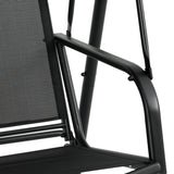 NNEDSZ Outdoor Swing Chair Garden Bench Furniture Canopy 2 Seater Black