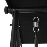 NNEDSZ Outdoor Swing Chair Garden Bench Furniture Canopy 2 Seater Black