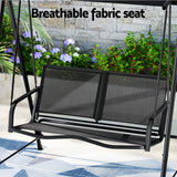 NNEDSZ Outdoor Swing Chair Garden Bench Furniture Canopy 2 Seater Black