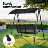 NNEDSZ Outdoor Swing Chair Garden Bench Furniture Canopy 2 Seater Black