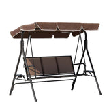 NNEDSZ Gardeon Outdoor Swing Chair Garden Furniture Canopy Cup Holder 3 Seater Brown