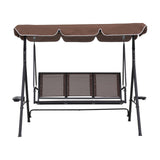 NNEDSZ Gardeon Outdoor Swing Chair Garden Furniture Canopy Cup Holder 3 Seater Brown