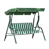 NNEDSZ Gardeon Outdoor Swing Chair Garden Bench Furniture Canopy 3 Seater White Green