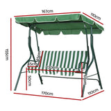 NNEDSZ Gardeon Outdoor Swing Chair Garden Bench Furniture Canopy 3 Seater White Green
