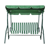 NNEDSZ Gardeon Outdoor Swing Chair Garden Bench Furniture Canopy 3 Seater White Green