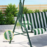 NNEDSZ Gardeon Outdoor Swing Chair Garden Bench Furniture Canopy 3 Seater White Green