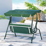 NNEDSZ Gardeon Outdoor Swing Chair Garden Bench Furniture Canopy 3 Seater White Green