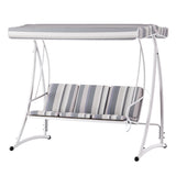 NNEDSZ Outdoor Swing Chair Garden Bench Furniture Canopy 3 Seater White Grey