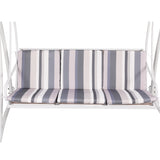 NNEDSZ Outdoor Swing Chair Garden Bench Furniture Canopy 3 Seater White Grey