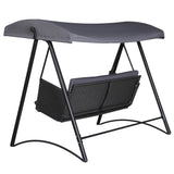 NNEDSZ Outdoor Swing Chair Garden Bench Furniture Canopy 3 Seater Rattan Grey