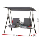 NNEDSZ Outdoor Swing Chair Garden Furniture Canopy Cup Holder 2 Seater Grey