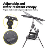NNEDSZ Outdoor Swing Chair Garden Furniture Canopy Cup Holder 2 Seater Grey