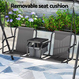 NNEDSZ Outdoor Swing Chair Garden Furniture Canopy Cup Holder 2 Seater Grey