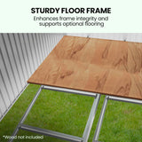 NNEMB Galvanised Steel Garden Shed 2.58 x 3.13 x 2.02m, with 2 Sliding Doors, 4 Air Vents, Gable Roof, Floor Frame