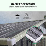 NNEMB Galvanised Steel Garden Shed 2.58 x 3.13 x 2.02m, with 2 Sliding Doors, 4 Air Vents, Gable Roof, Floor Frame