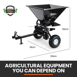 NNEMB 160L Tow Behind Broadcast Seed and Fertiliser Spreader, 158kg Load, Heavy Duty