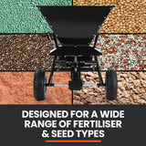 NNEMB 160L Tow Behind Broadcast Seed and Fertiliser Spreader, 158kg Load, Heavy Duty