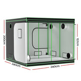 NNEDSZ Greenfingers Grow Tent Kits 240x240x200cm Hydroponics Indoor Grow System Black