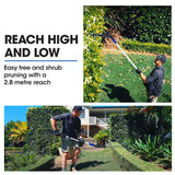 NNEMB 20V Cordless Pole Saw & Hedge Trimmer Combo, 8' Chainsaw Pruner & 20' Hedger, Telescopic Handle, Battery and Fast Charger Kit