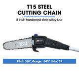 NNEMB 20V Cordless Pole Saw & Hedge Trimmer Combo, 8' Chainsaw Pruner & 20' Hedger, Telescopic Handle, Battery and Fast Charger Kit