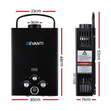 NNEDSZ Portable Gas Water Heater 8L/Min LPG System Black