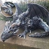 NNEOBA Garden Squatting Dragon Sculpture Guardian Statue Gothic Decor