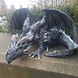 NNEOBA Garden Squatting Dragon Sculpture Guardian Statue Gothic Decor