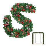 NNEOBA Luxury Christmas Pine Garland with Berries & Cones