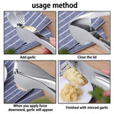NNEOBA Stainless Steel Garlic Press – Effortless Garlic Mincer & Crusher