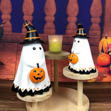 NNEOBA Ghost Pumpkin Figurine Halloween Resin