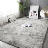 NNEOBA Plush Gray Carpet for Living Room