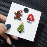 3-Piece Christmas Enamel Brooch Set