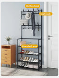 NNEOBA Coat Rack Clothes Hanger Floor Hanger Storage Wardrobe Clothing Drying Racks Shoe Rack Bathroom Furniture Hanger Rack Hangers