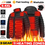 11-Zone USB Heated Jacket – Graphene Heating Winter Coat for Men & Women