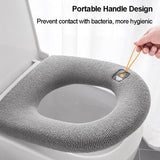 NNEOBA Winter Warm Toilet Seat Cover Closestool Mat 1Pcs Washable Bathroom Accessories Knitting Pure Color Soft O-shape Pad Bidet Cover