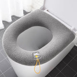 NNEOBA Winter Warm Toilet Seat Cover Closestool Mat 1Pcs Washable Bathroom Accessories Knitting Pure Color Soft O-shape Pad Bidet Cover