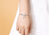 NNEOBA Feather Round Bead Charm Bracelet