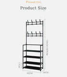 NNEOBA Coat Rack Clothes Hanger Floor Hanger Storage Wardrobe Clothing Drying Racks Shoe Rack Bathroom Furniture Hanger Rack Hangers