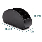 NNEOBA PU Leather Storage Box Multifunctional Desk Organizer Box Black Solid Color Simple Style Home Office Remote Control Storage