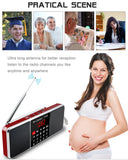 NNEOBA Digital FM Radio Receiver Stereo Red