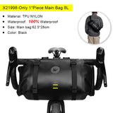 NNEOBA Waterproof Handlebar Bike Bag 8L Front Tube Trunk Pannier Black