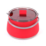 NNEOBA 1L Folding Silicone Camping Kettle Pot Red
