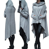 NNEOBA Longline Hooded Cape Sweatshirt