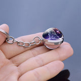 NNEOBA 12 Constellation Luminous Keychain Glass Ball Pendant Zodiac Keychain Glow In The Dark Key Chain Holder Men Women Birthday Gift
