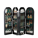 NNEOBA Earring Storage Box Jewelry Organizer Necklace Display Rack Foldable Holder Storage Cabinet Plastic Box 4 Doors 240 Holes Large