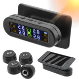 NNEOBA Solar Powered Wireless Tire Pressure Monitoring System with LCD Display Black