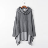 NNEOBA Longline Hooded Cape Sweatshirt