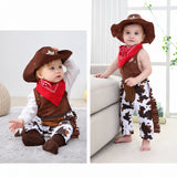 Baby Cowboy Costume Set 3Pcs Romper, Hat & Scarf