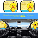 NNEOBA Cartoon Car Sunshade Curtain UV Protection Yellow
